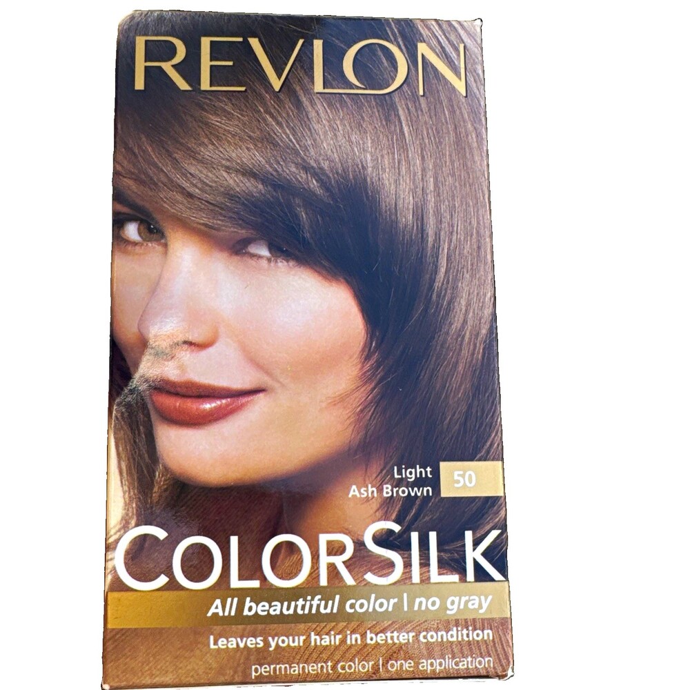 Revlon ColorSilk Permanent Hair Dye 50 Light Ash Brown Ammonia-Free 3 fl oz